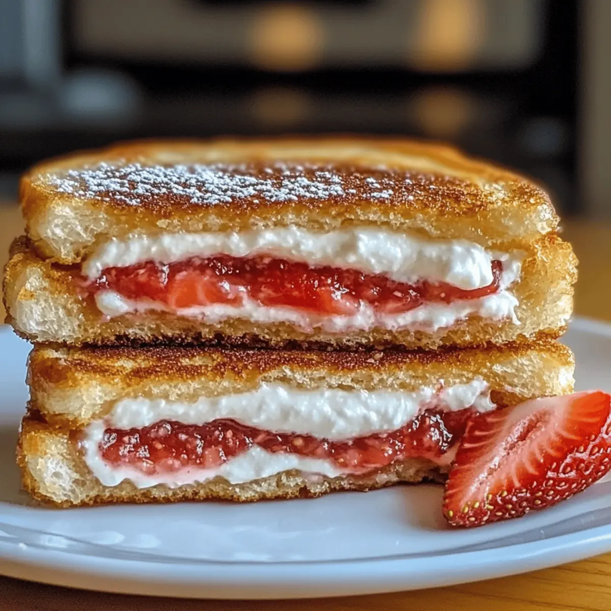 Fried Strawberry Cheesecake Sandwiches