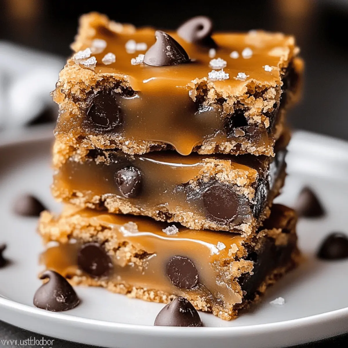 Salted Caramel Chocolate Chip Cookie Bars