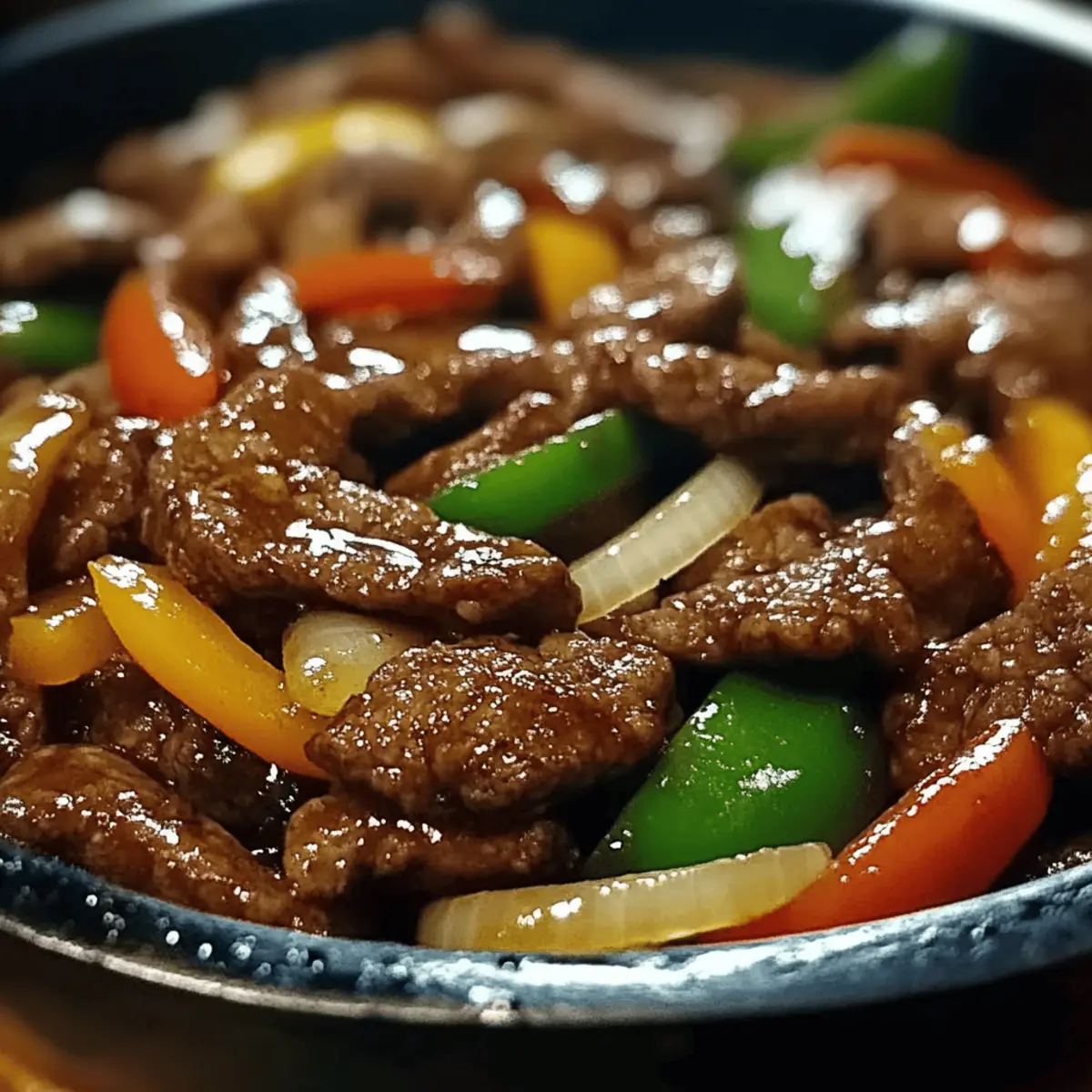 Sizzling Chinese Pepper Steak with Onions