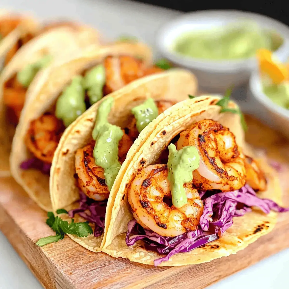 Spicy Shrimp Tacos with Creamy Avocado Crema