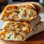 Ooey-Gooey Cheesy Garlic Chicken Wraps