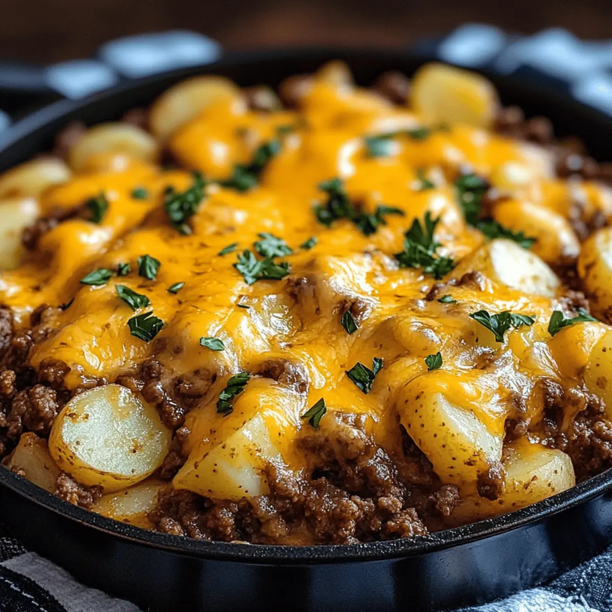 Cheesy Ground Beef & Potato Casserole