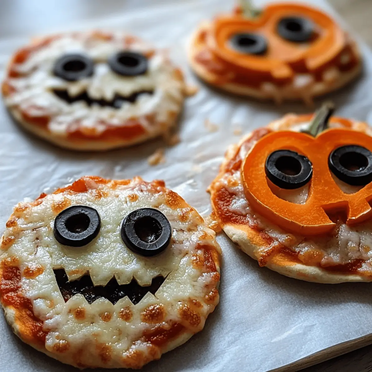 Halloween Mini Pizzas