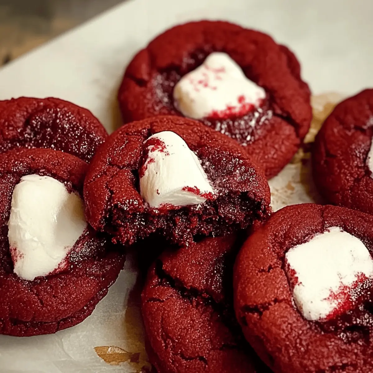 Red Velvet Marshmallow Cookies