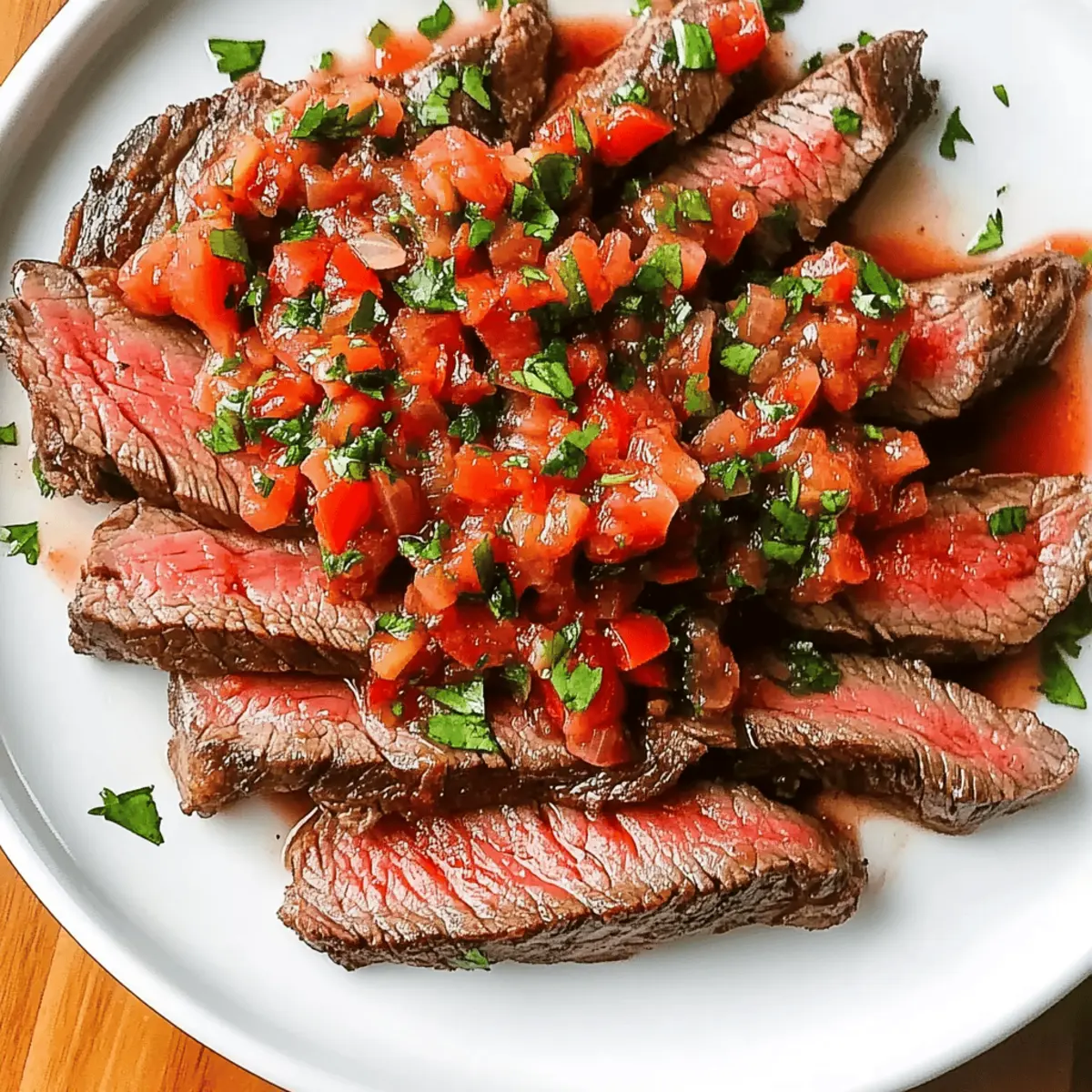 Skirt Steak with Roasted Red Pepper Relish