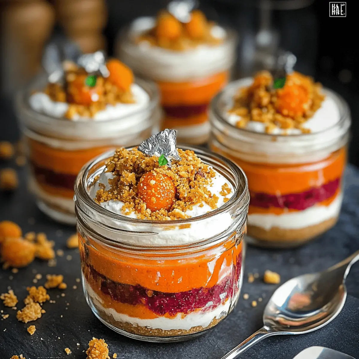 Motichoor Ladoo Cheesecake Jars