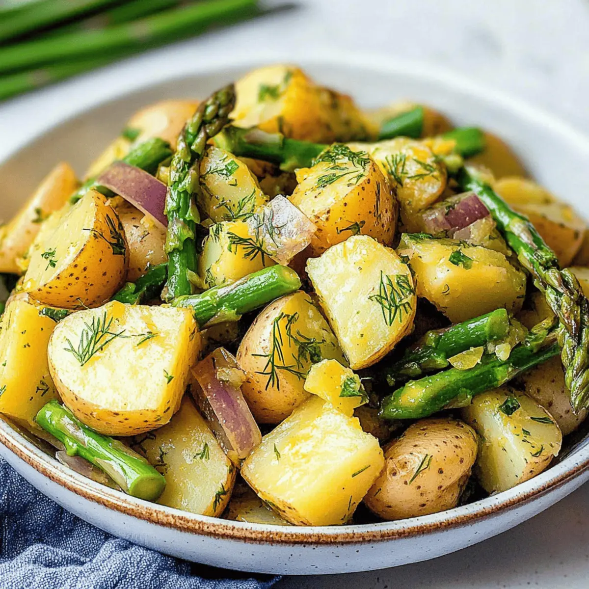 Lemon Dill Potato Salad with Asparagus