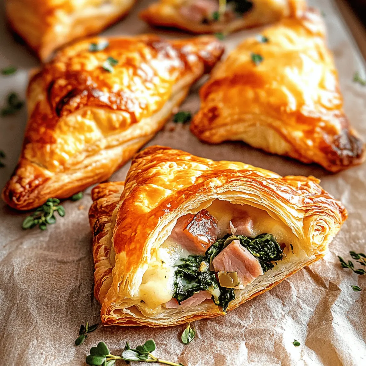 Savory Ham, Cheese & Spinach Puffs