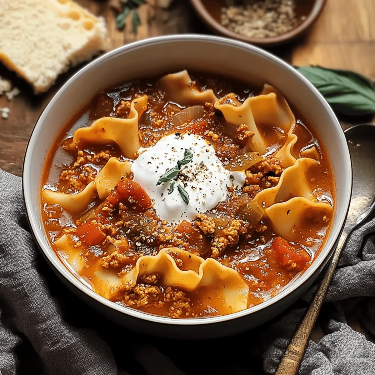Cozy Vegetarian Lasagna Soup