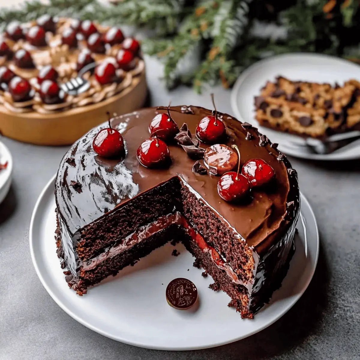 Decadent Chocolate Cherry Upside Down Cake