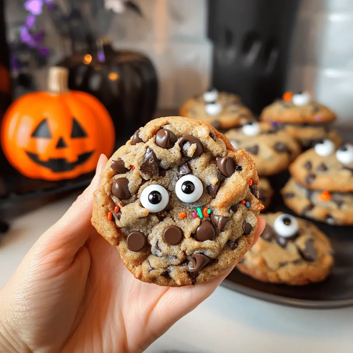 Easy Halloween Cookies with Chocolate Chips