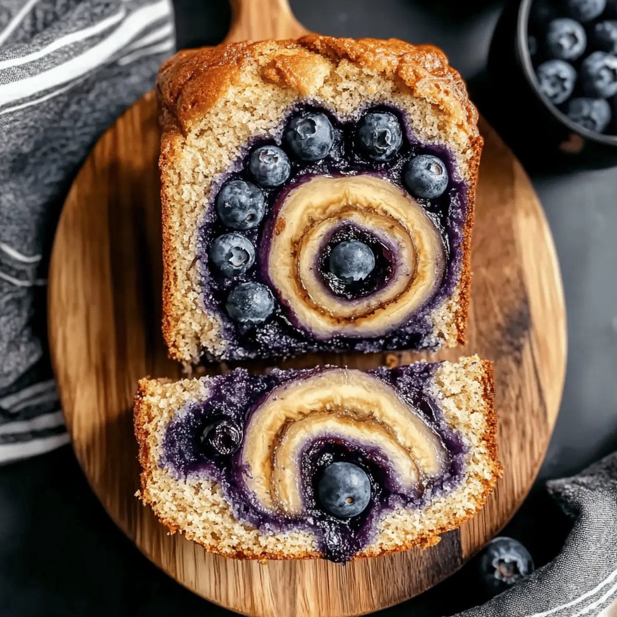 Blueberry Cinnamon Swirl Banana Bread