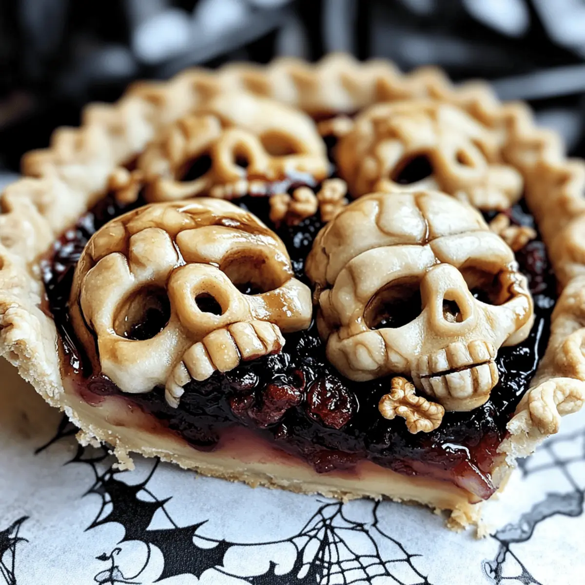 Spooky Halloween Shrunken Head Pie