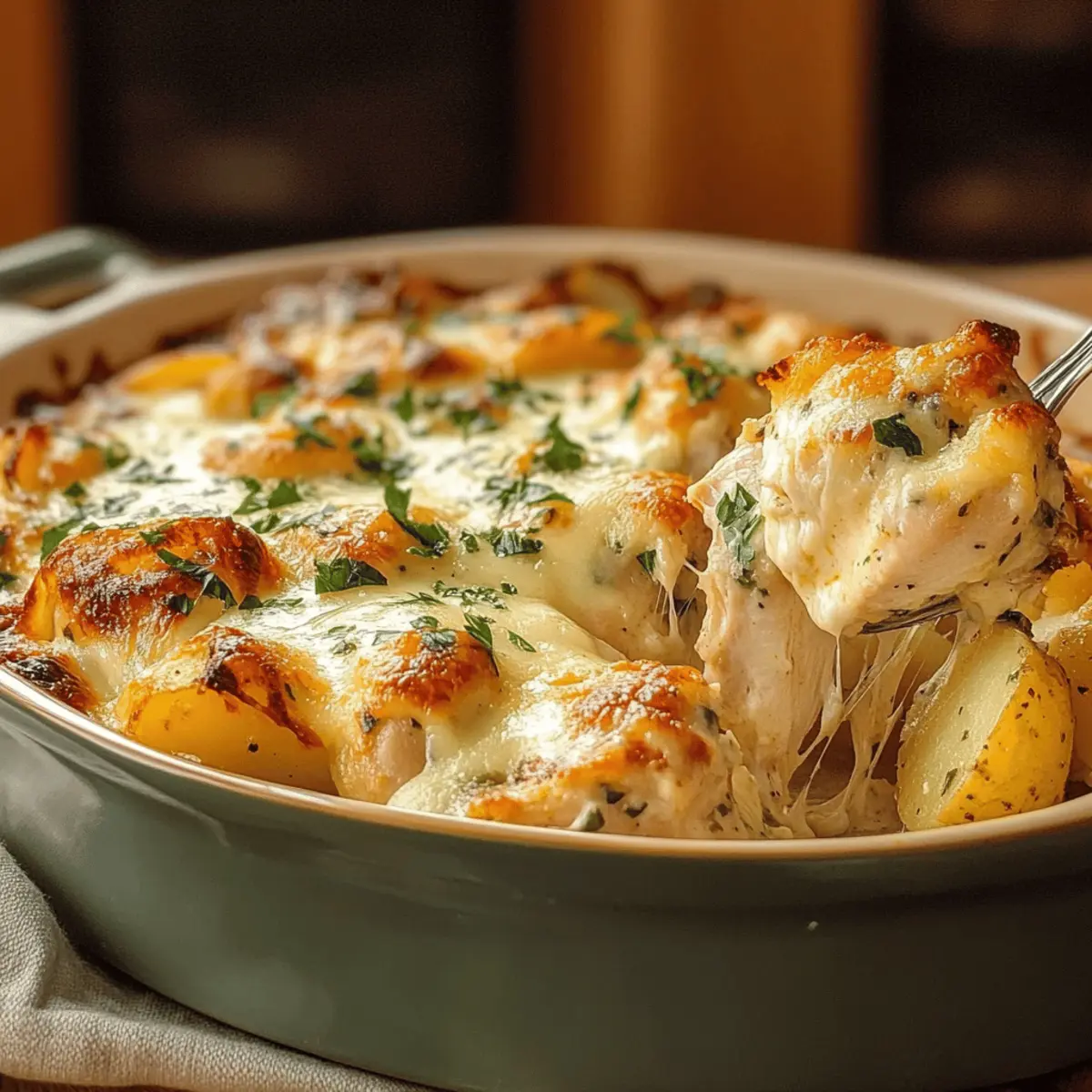 Cheesy Chicken and Potato Bake