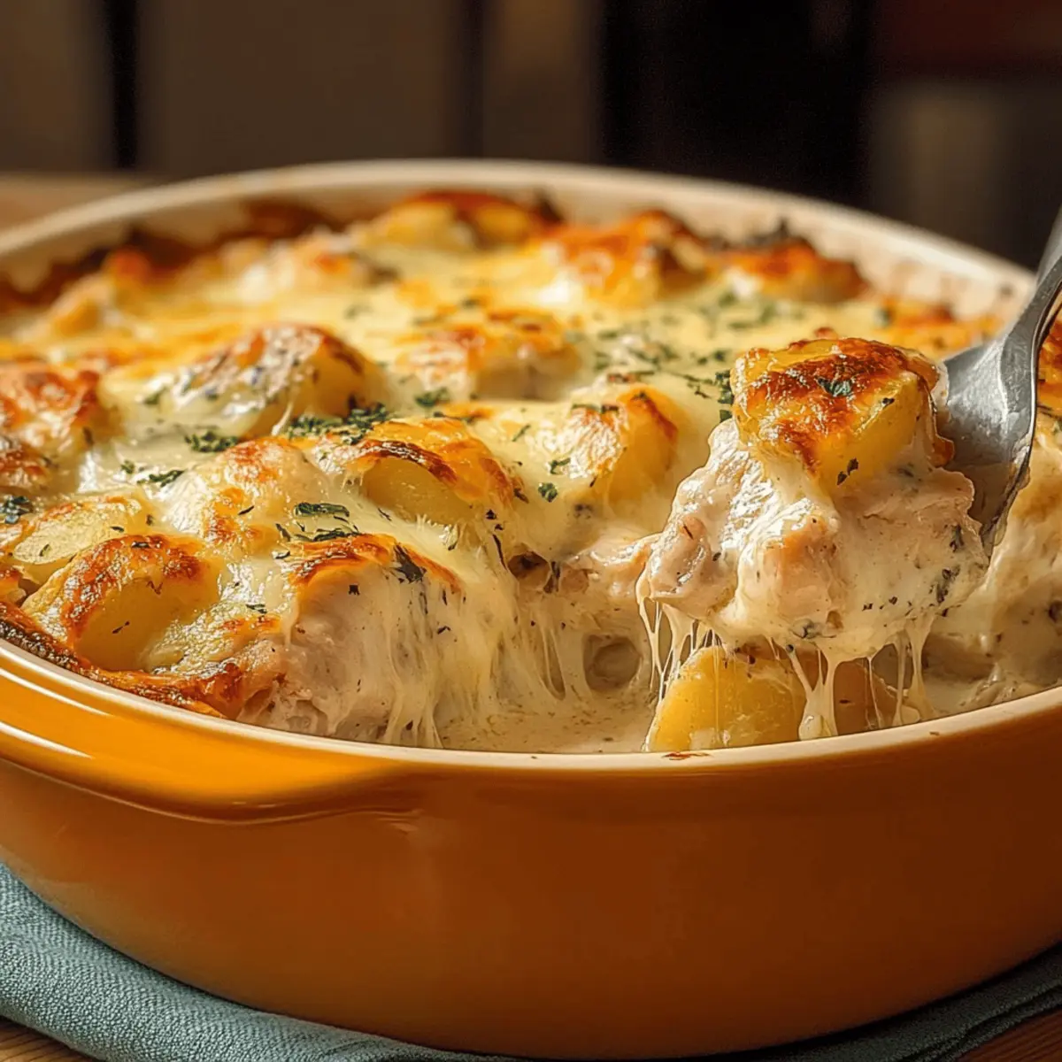 Cheesy Chicken and Potato Bake