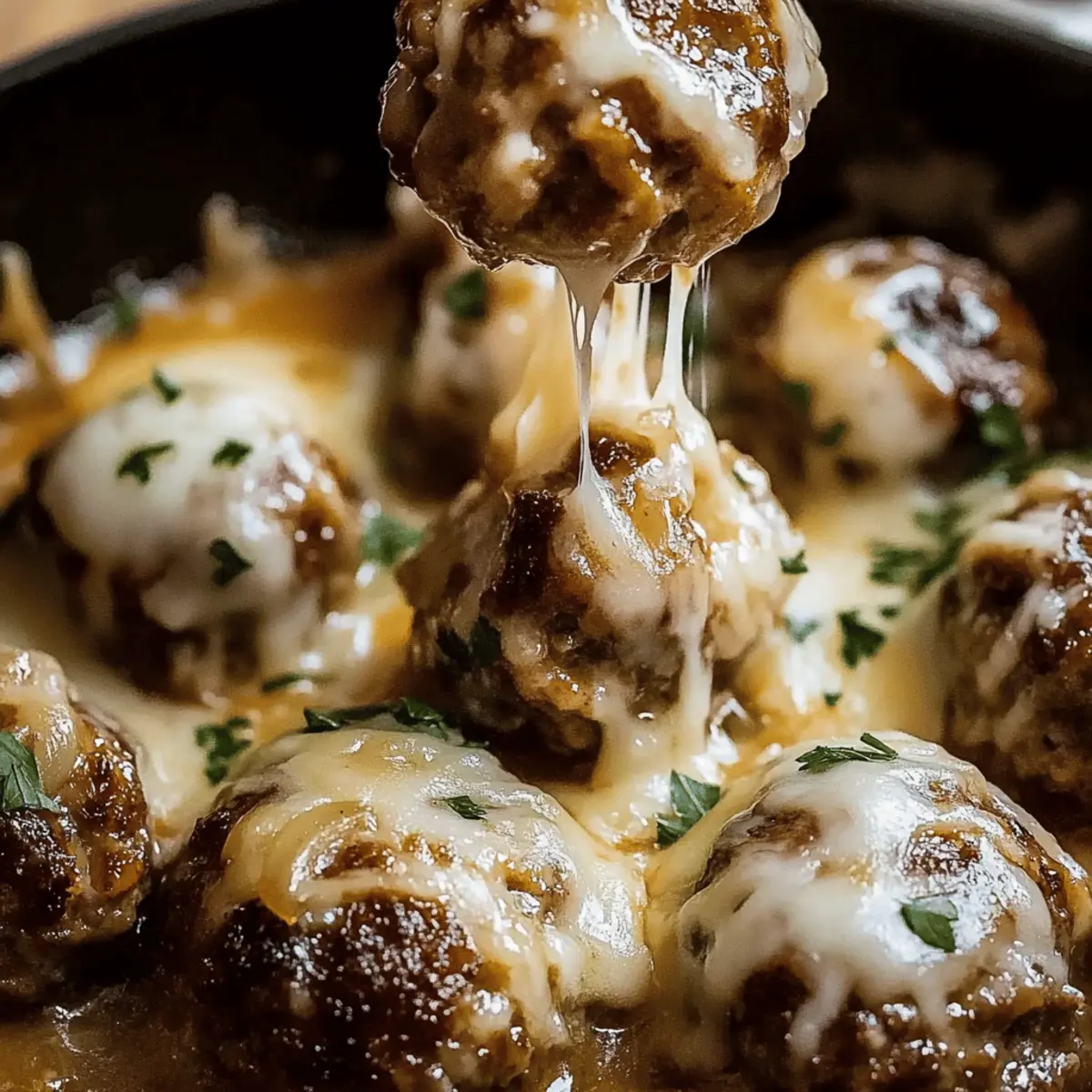 Cheesy French Onion Meatballs