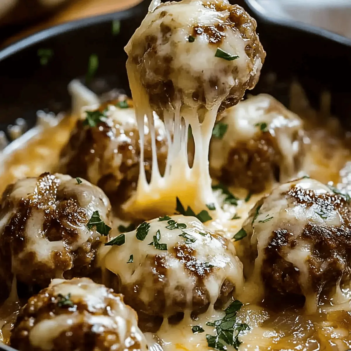 Cheesy French Onion Meatballs