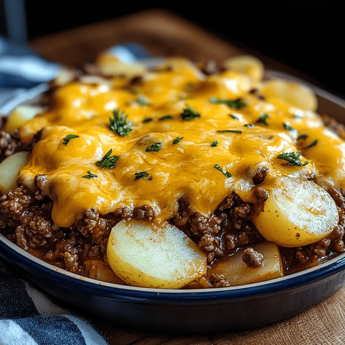 Cheesy Ground Beef & Potato Casserole