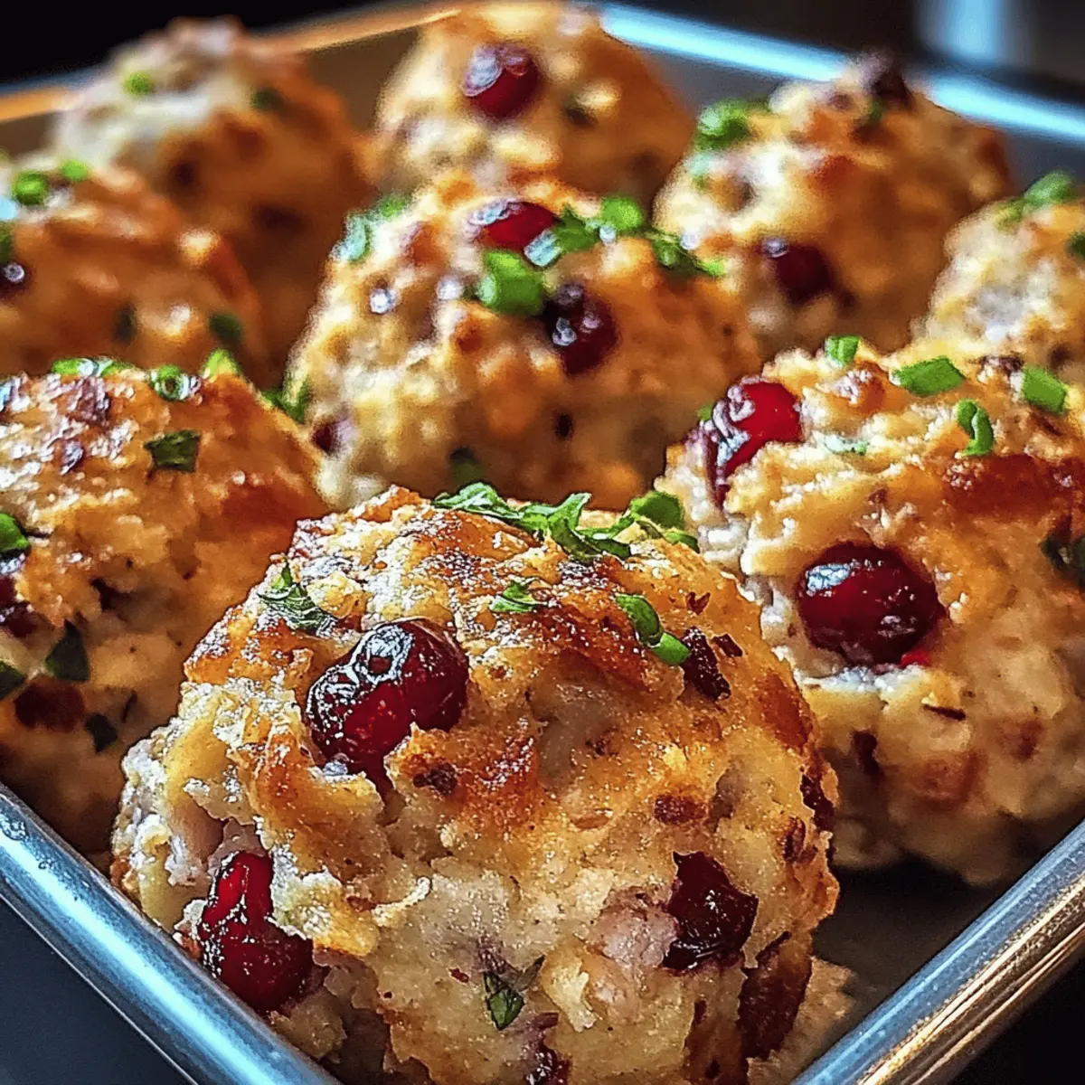 Cranberry Turkey Stuffing Balls