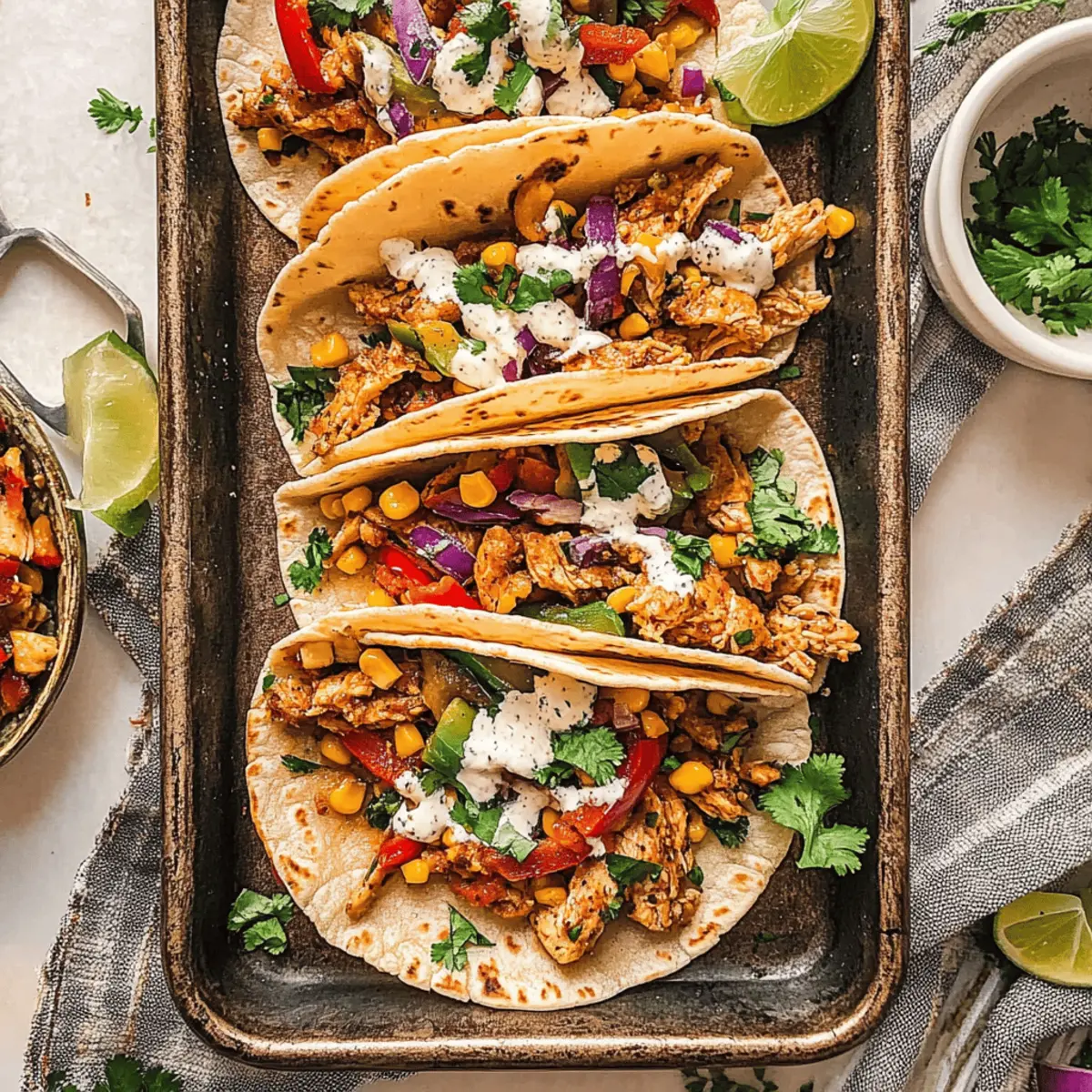 Elote Tacos with Chipotle Chicken & Veggies