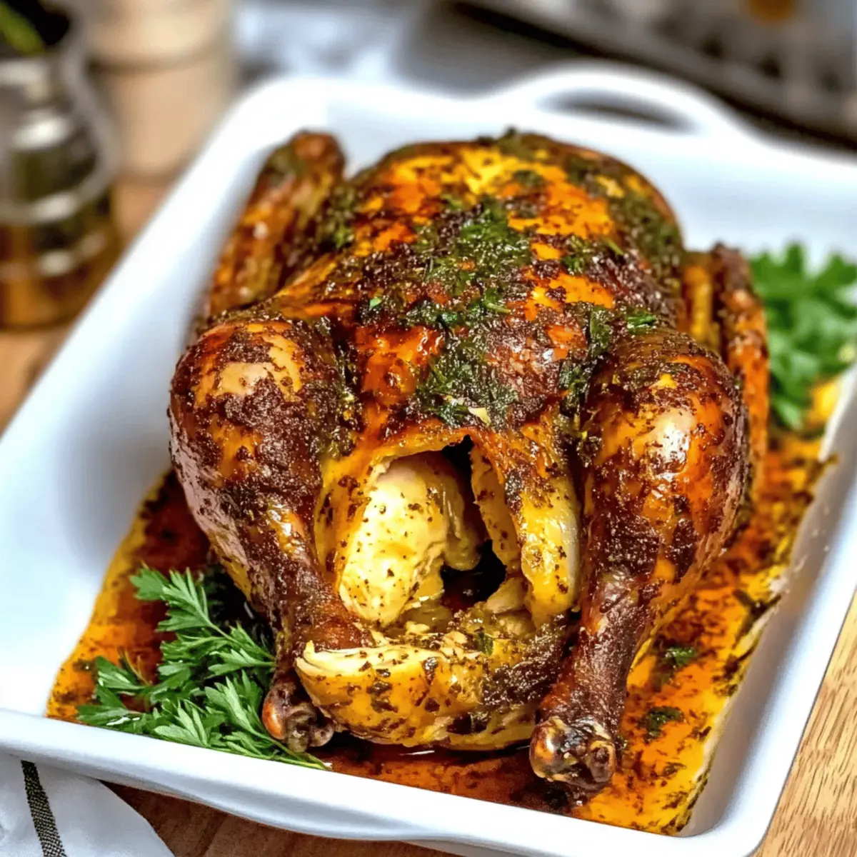 Garlic Herb Butter Roasted Chicken