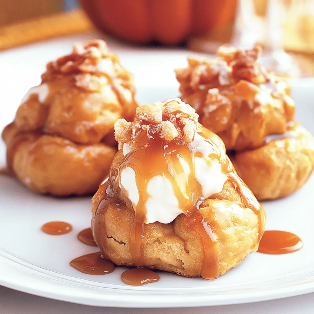 Maple Pumpkin Cream Puff Bites |