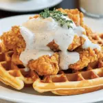 Oven-Fried Chicken with Waffles & White Gravy