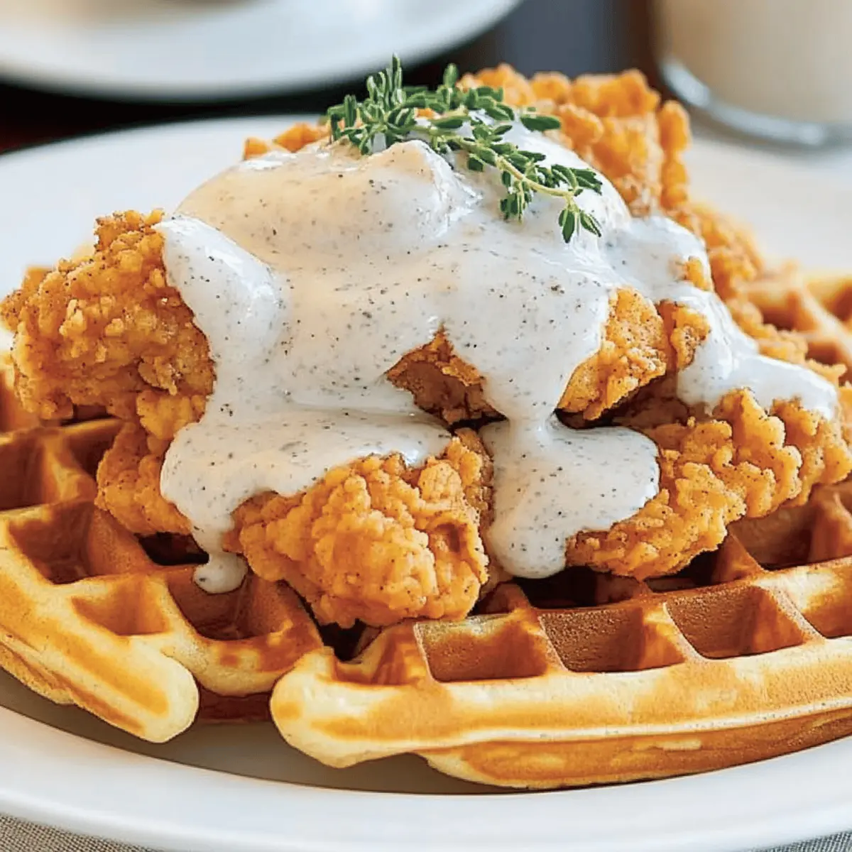 Oven-Fried Chicken with Waffles & White Gravy