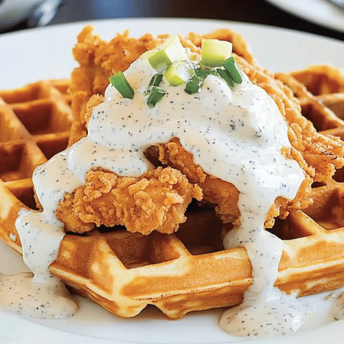 Oven-Fried Chicken with Waffles & White Gravy