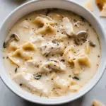 Roasted Garlic White Chicken Lasagna Soup