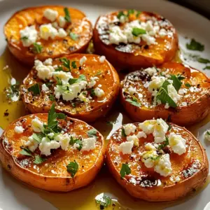 Roasted Sweet Potato Rounds with Honey & Feta