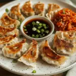 Smashed Chicken Gyoza with Kimchi Rice Bowl