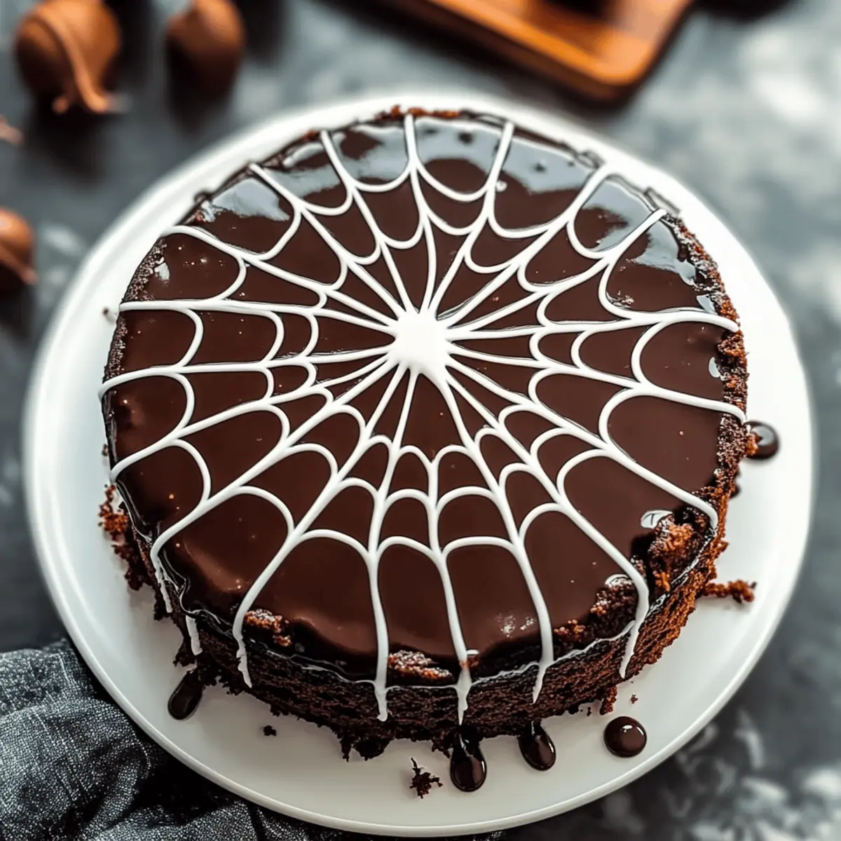 Spiderweb Chocolate Cake
