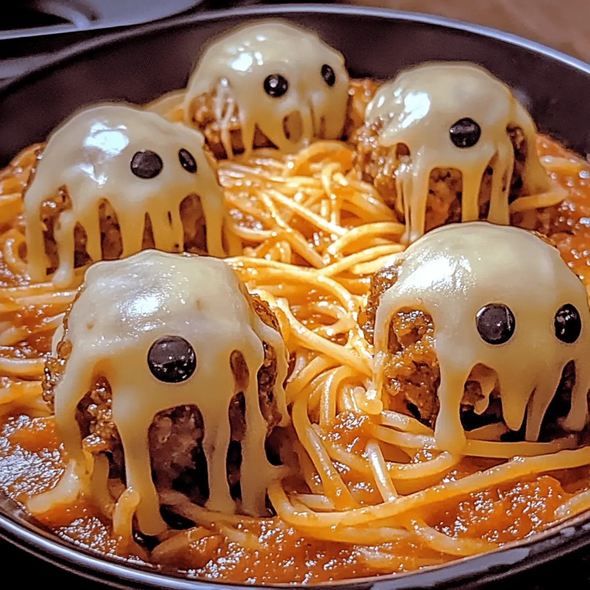 Tasty Spooky Cheese Meatballs