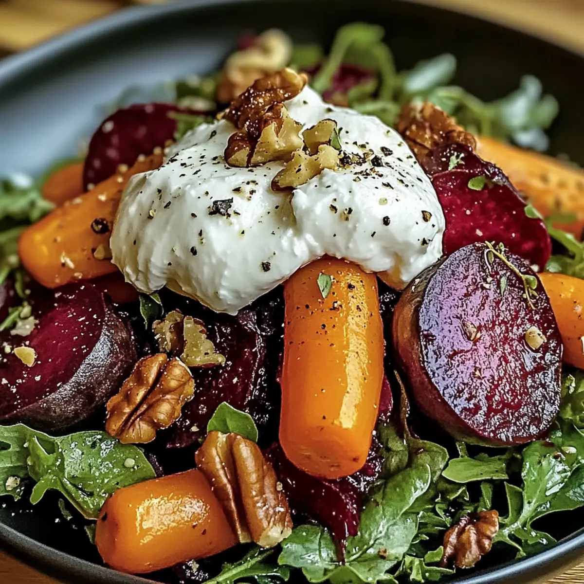 Easy Roasted Beets & Carrots Salad With Burrata