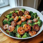 Honey Garlic Shrimp & Sausage Broccoli Skillet