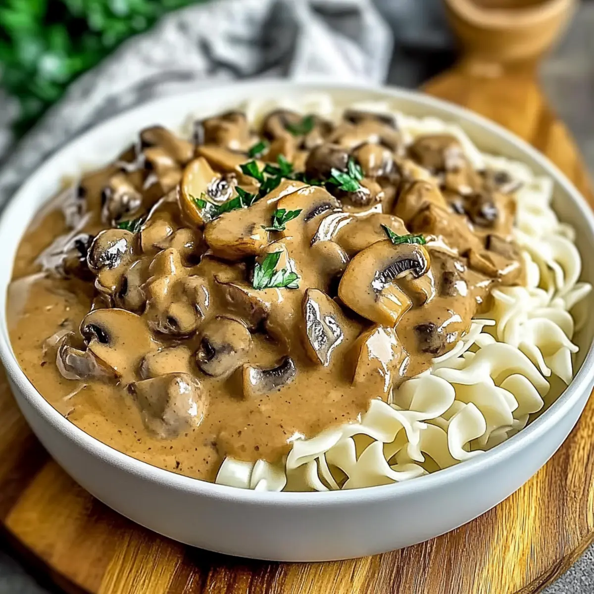 Cozy Mushroom & Seitan Stroganoff