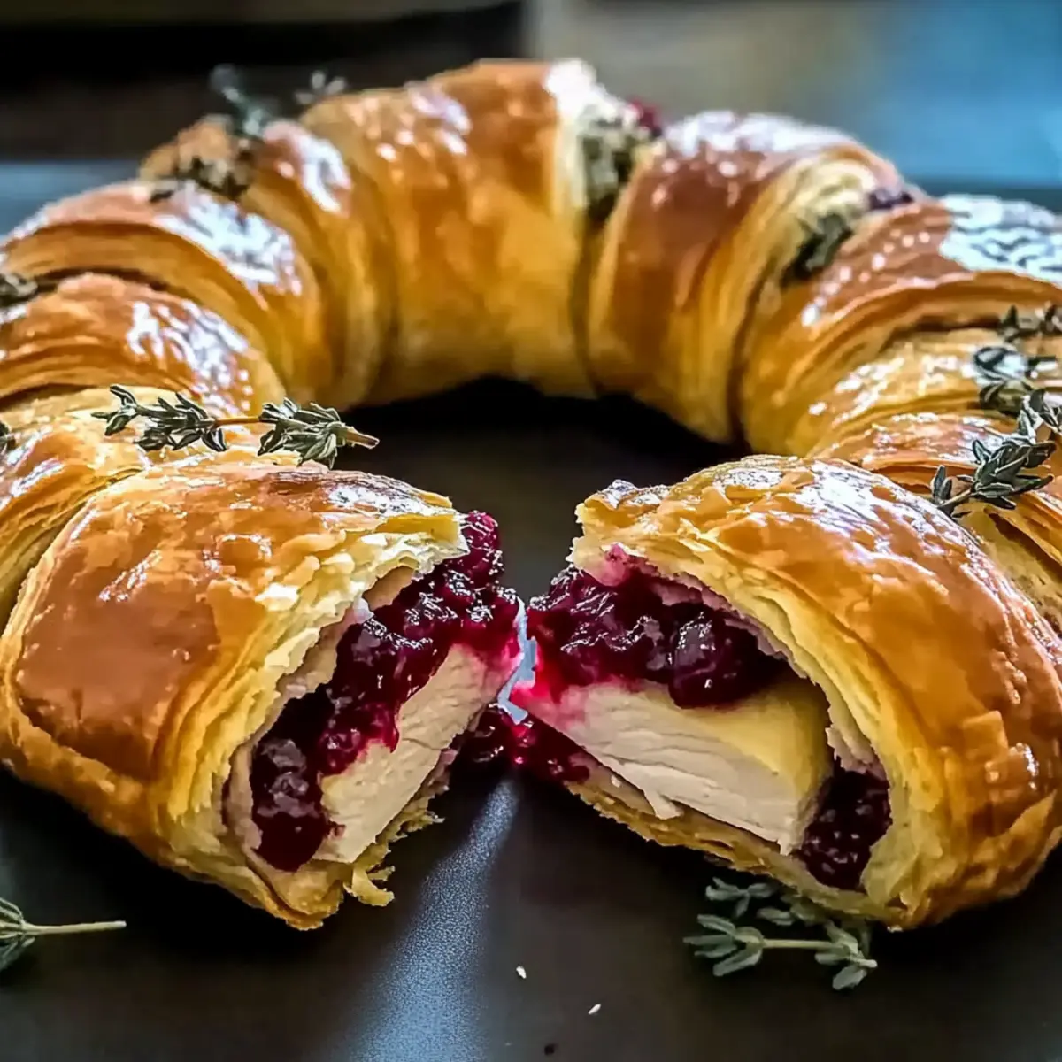Holiday Turkey Cranberry Crescent Ring