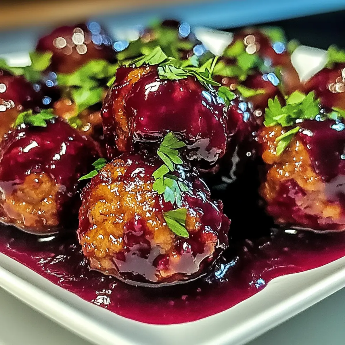 Tasty Harvest Turkey Meatballs with Cranberry Glaze