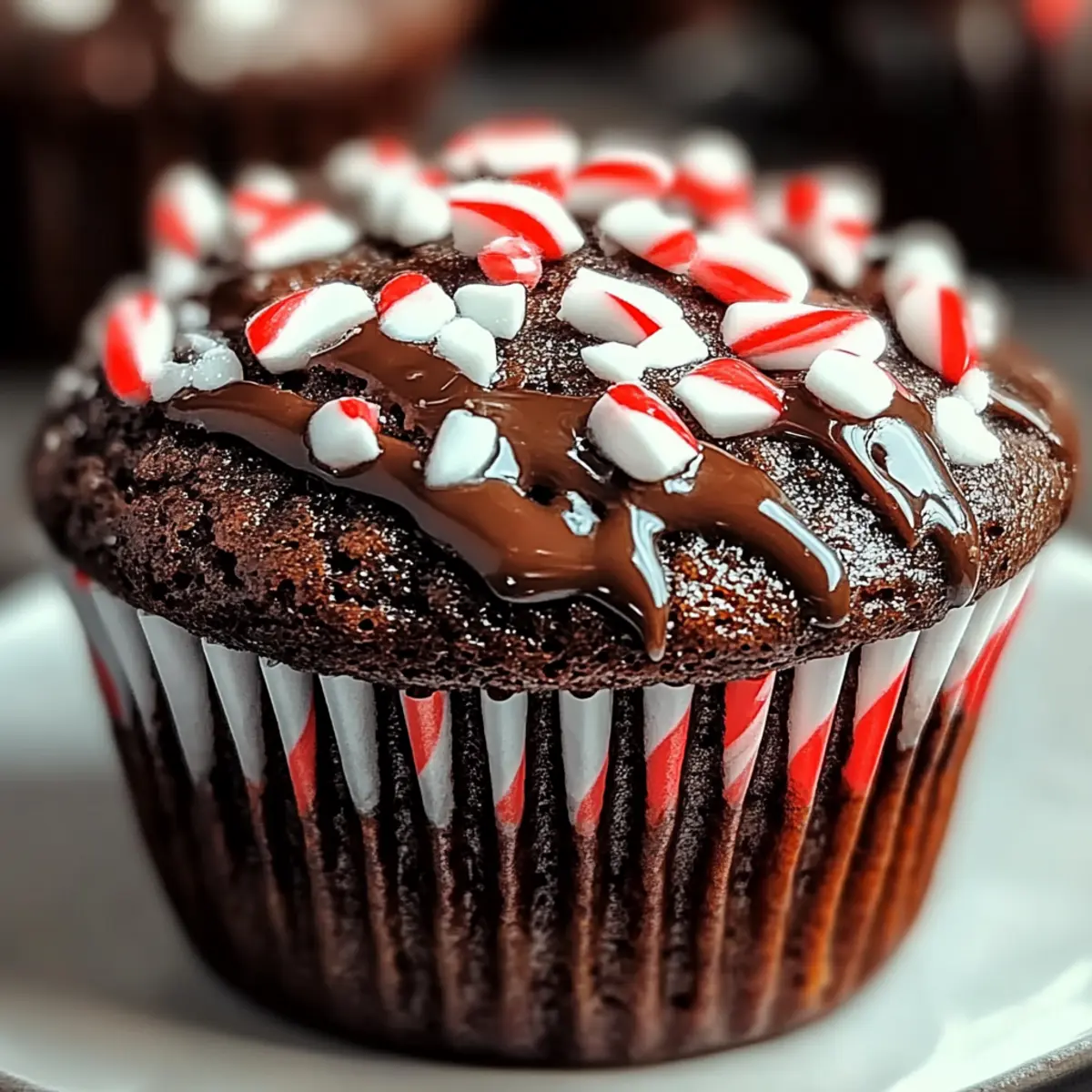 Peppermint Hot Chocolate Muffins