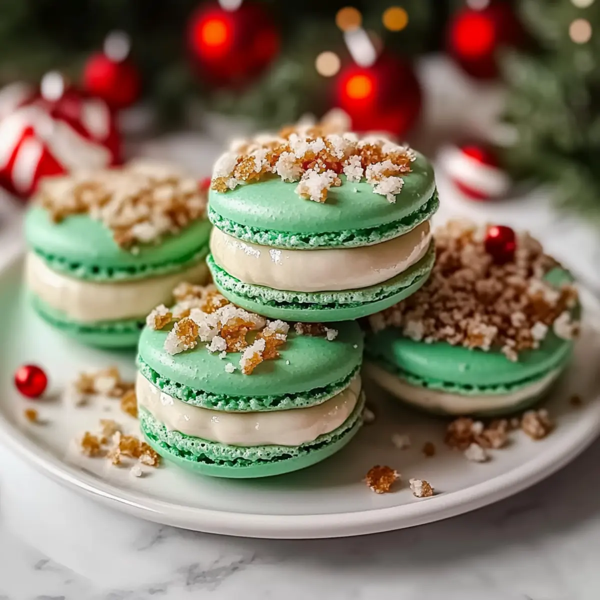 Christmas Tree Cake Macarons