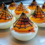 Tasty Spooky Spiderweb Deviled Eggs