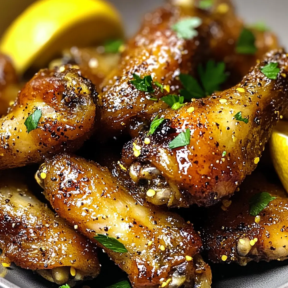 Lemon Pepper Wings With Honey Glaze