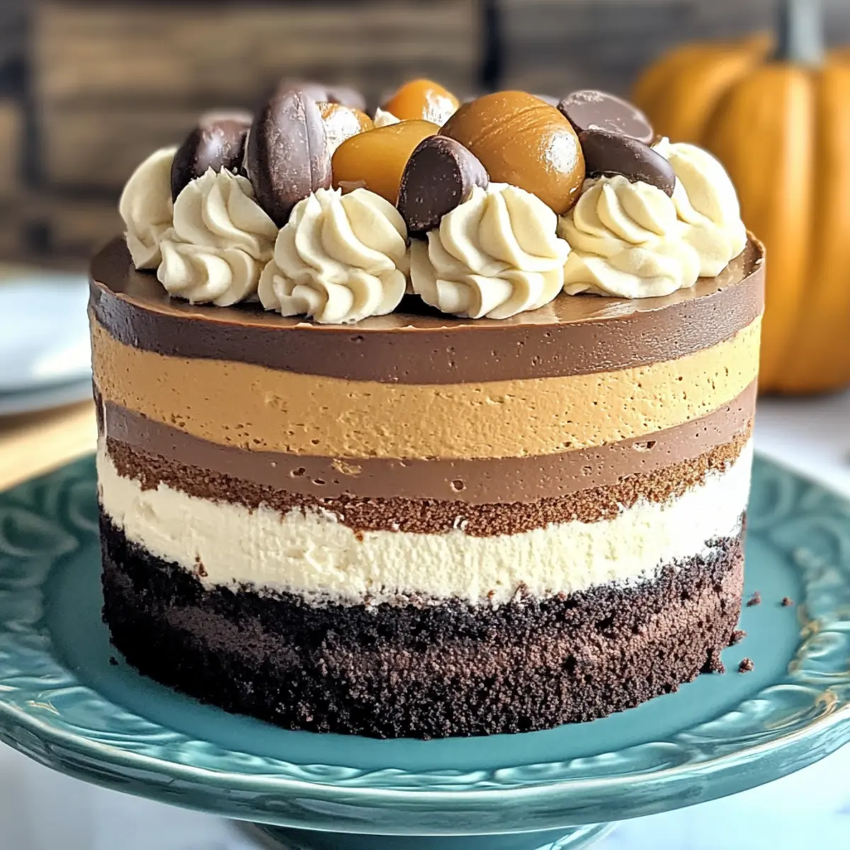 Pumpkin Chocolate Mousse Cake