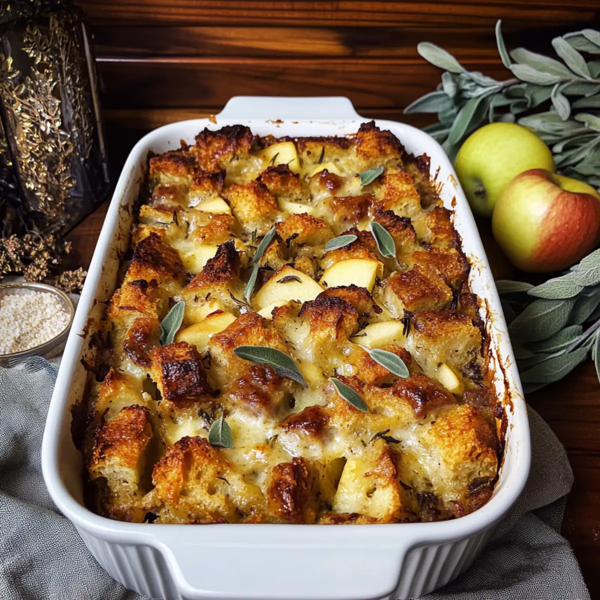 Sausage Apple and Sage Bread Pudding