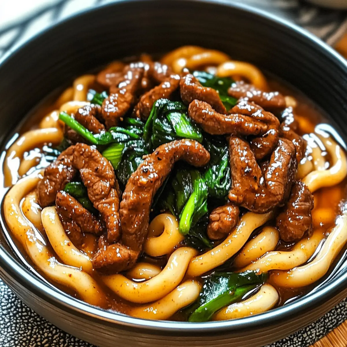 Easy Black Pepper Beef Udon Noodles