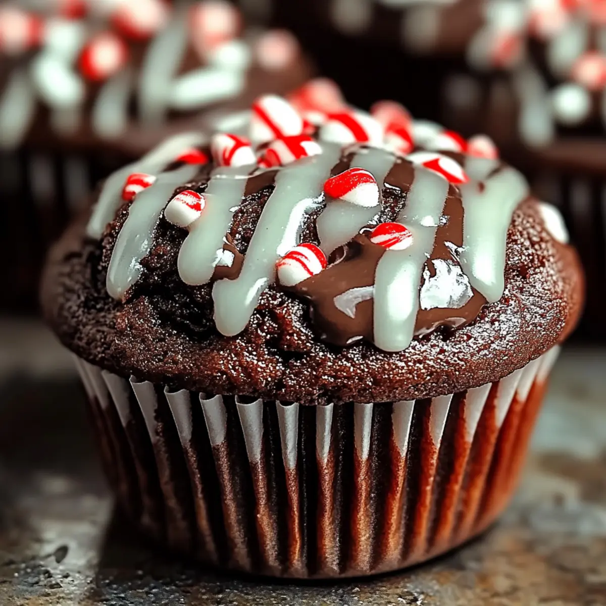 Peppermint Hot Chocolate Muffins