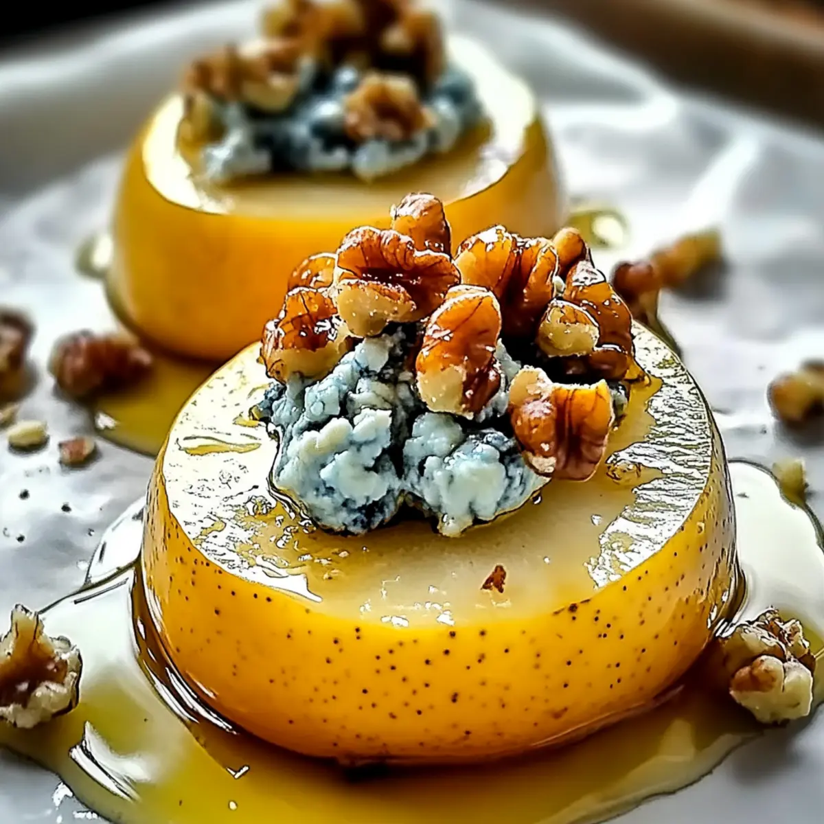 Roasted Pears with Blue Cheese & Walnuts