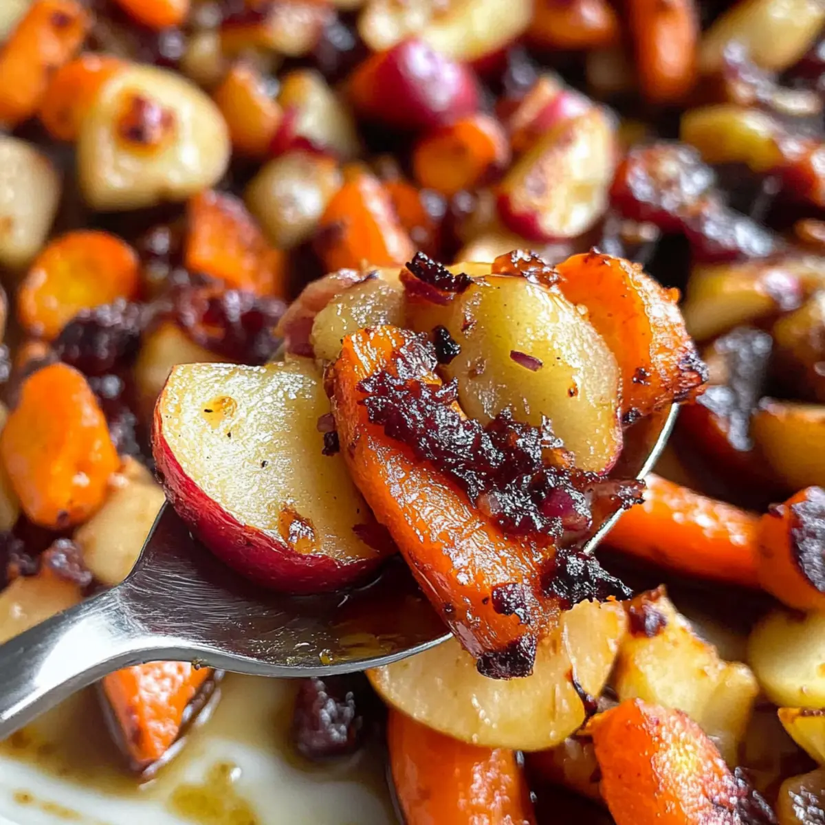 Maple Dijon Roasted Apples & Carrots