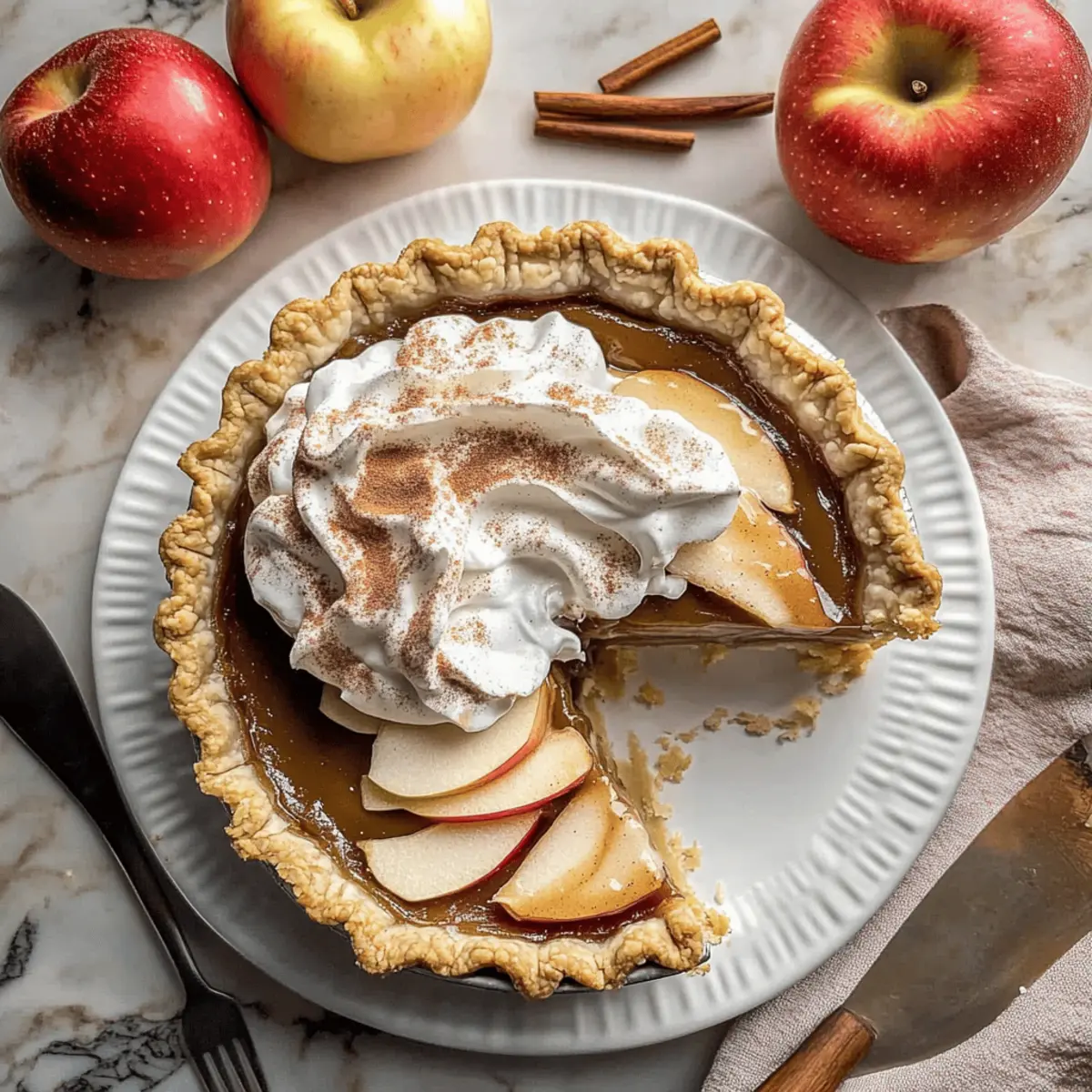 Apple Butter Pie with Cinnamon Whipped Cream